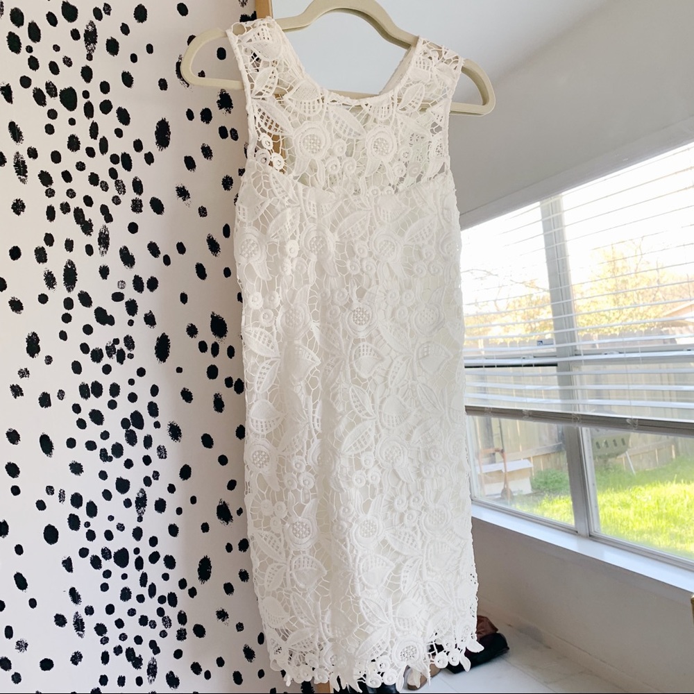 WAYF White Lace Criss Cross Dress XS